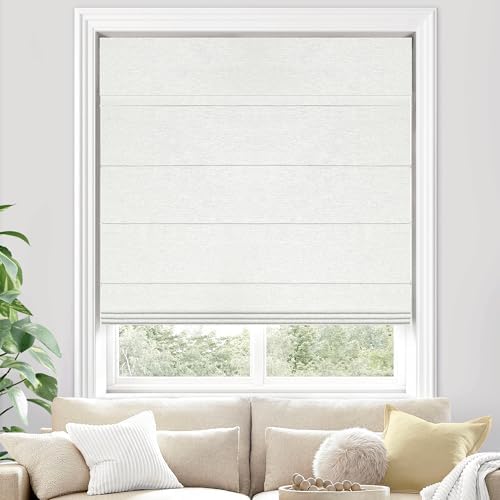 100% Blackout Cordless Roman Shades, 19 3/4" W × 60" H, Blackout, Nat…