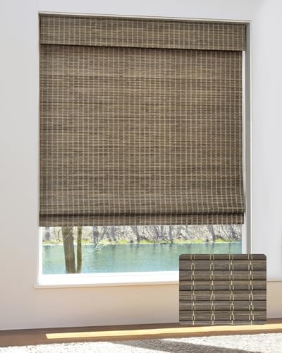 Cordless Bamboo Roman Shades, 22.5×48 in, BDP-Driftwood