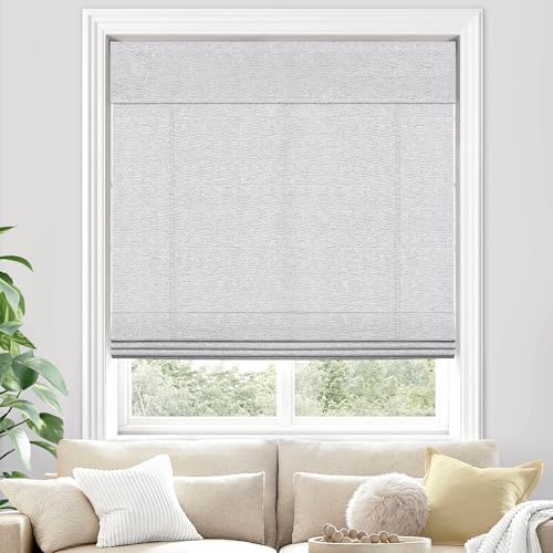 Light Filtering Cordless Roman Shades, 19 3/4" W × 60" H, Light Filte…
