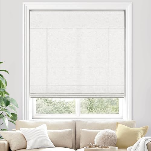 Light Filtering Cordless Roman Shades, 19 3/4" W × 60" H, Light Filte…