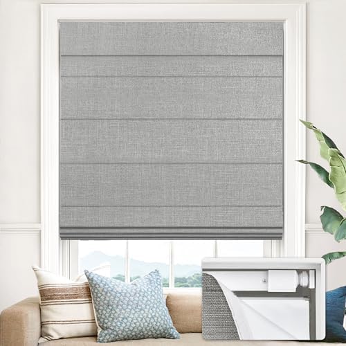 No Drill Cordless Roman Shades, 20×60 in, Grey