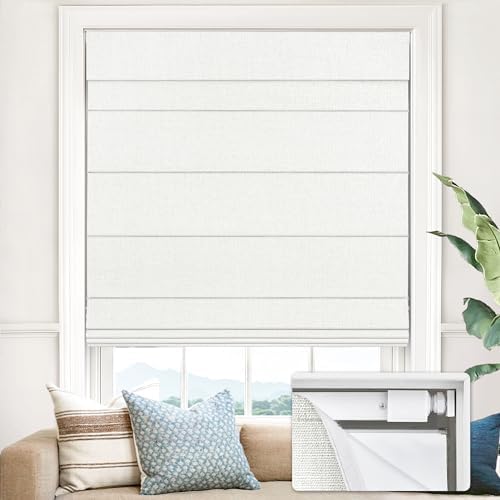 No Drill Cordless Roman Shades, 20×60 in, Off-White
