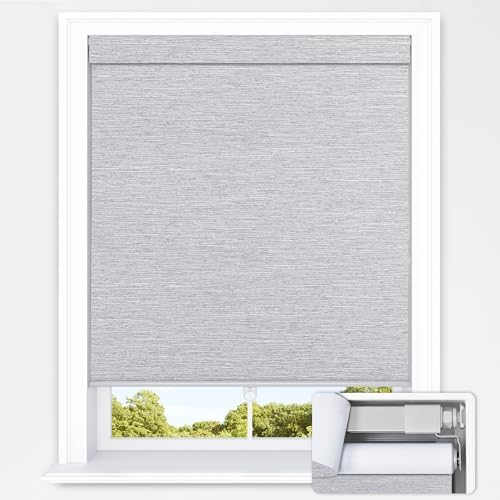 No Tools No Drill Cordless Blackout Roller Shades, Darkens Rooms, Blo…
