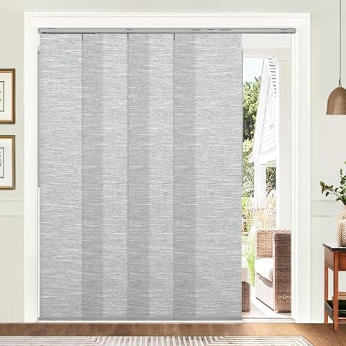 Panel Track Blinds for Sliding Doors, Light Filtering Grey