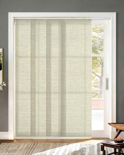 Panel Track Blinds for Sliding Glass Doors, Lattice Greige